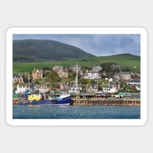 The fishing boat in harbour at Campbeltown, Scotland Sticker